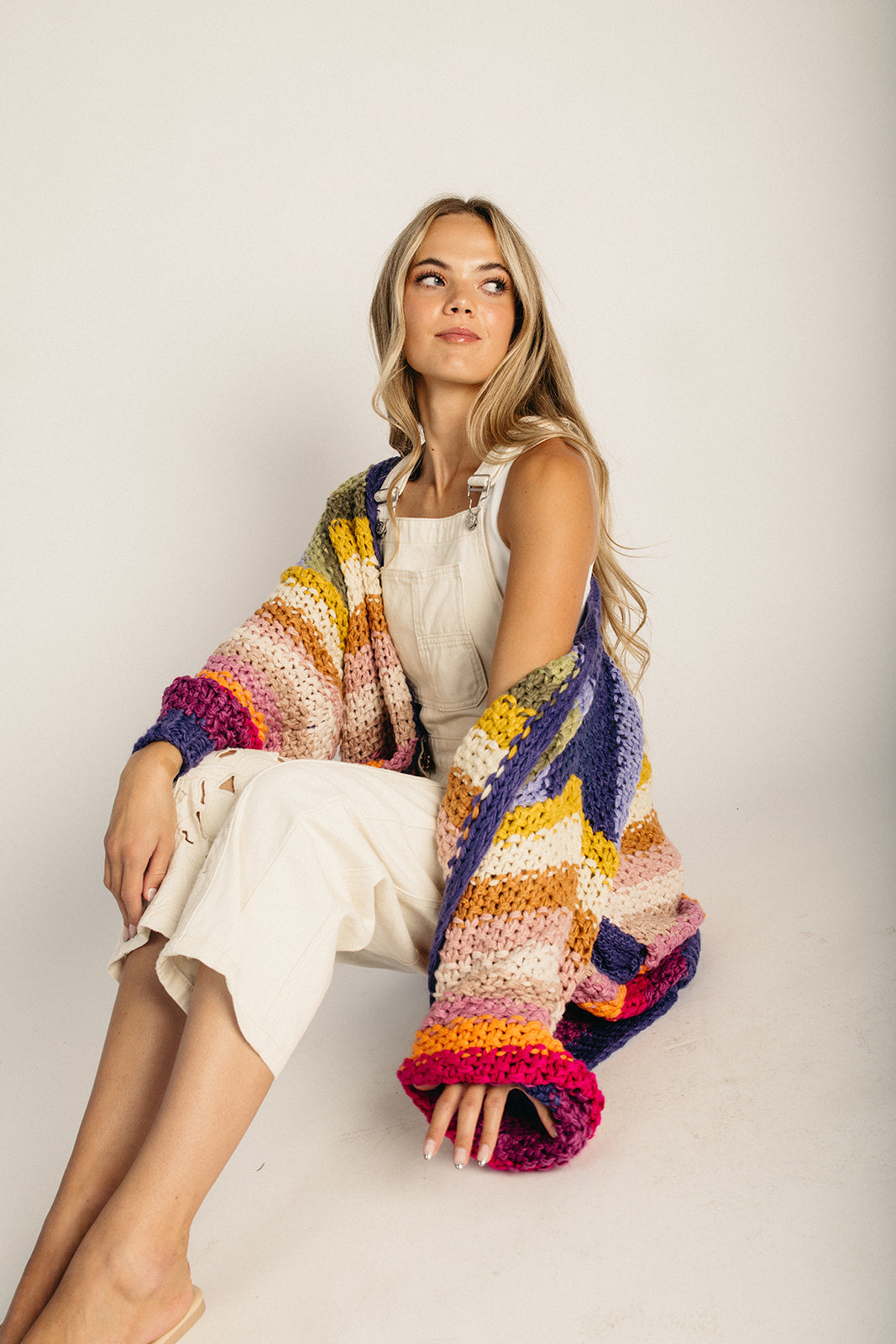 The Slader Knit Cardigan in Rainbow Multi