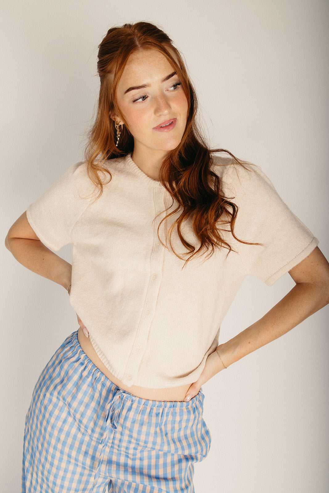 The Morgello Button-Up Cardigan in Ivory