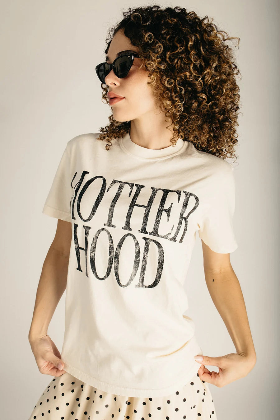 The Motherhood Graphic Tee in Ivory + Black