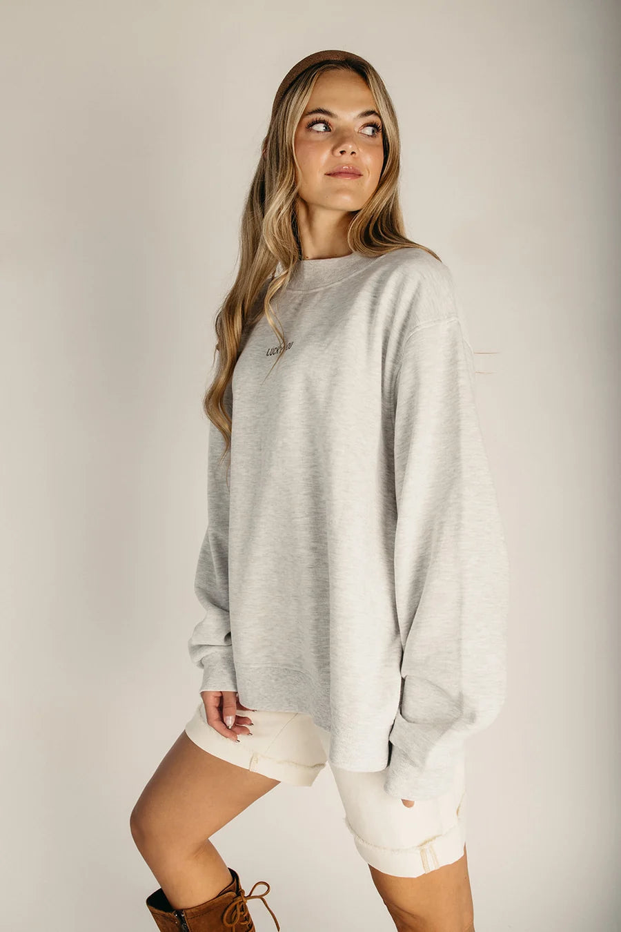 The Cowtown Cowboys Mockneck in Heather Grey