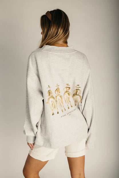 The Cowtown Cowboys Mockneck in Heather Grey