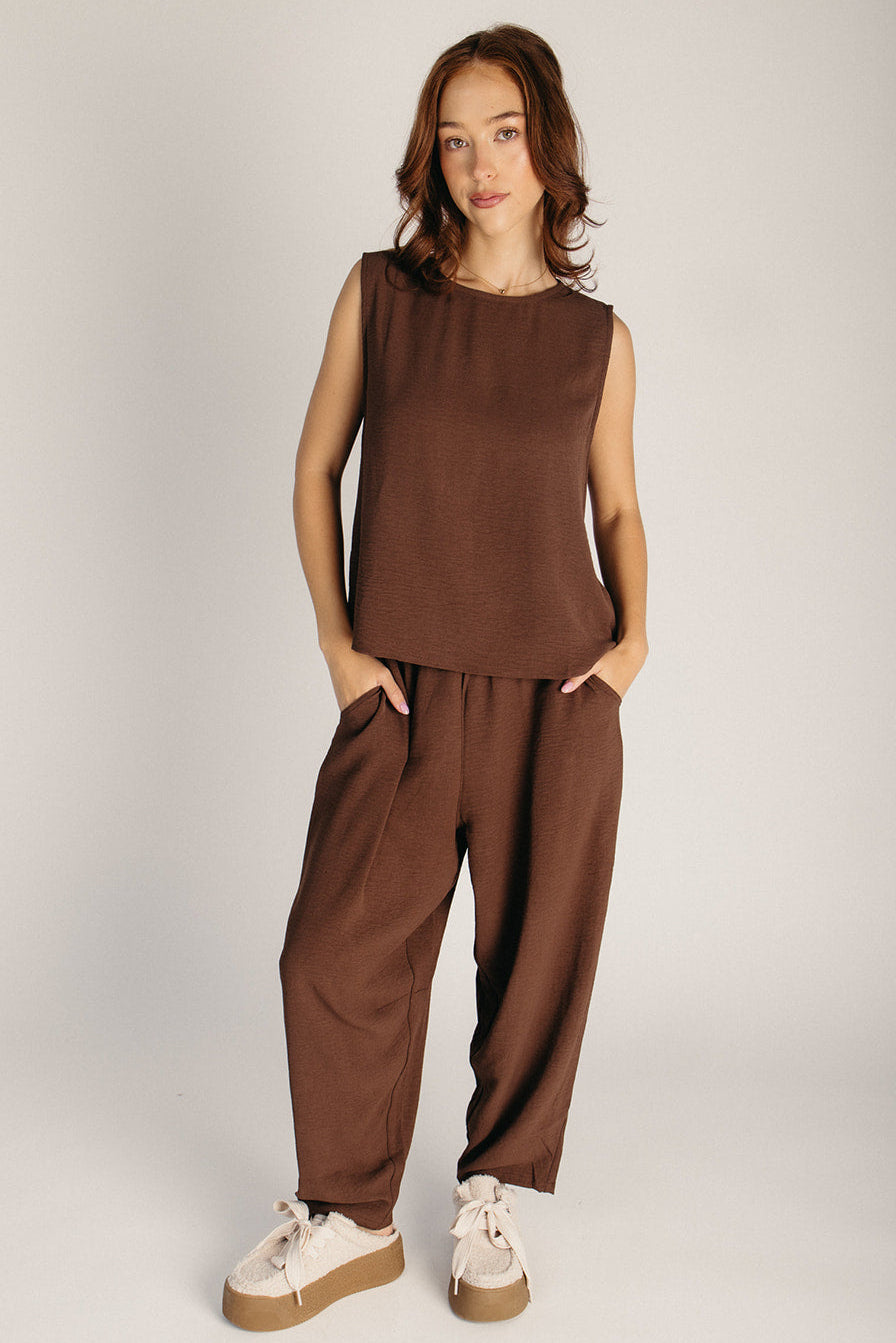 The Loftus Woven Lounge Set in Chocolate Brown