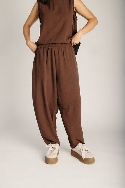The Loftus Woven Lounge Set in Chocolate Brown