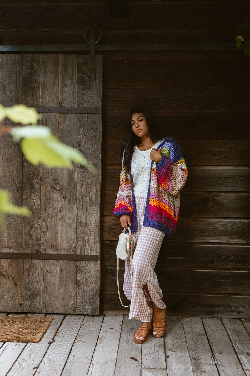 The Slader Knit Cardigan in Rainbow Multi
