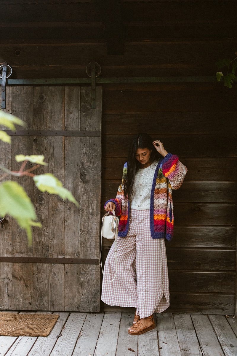 The Slader Knit Cardigan in Rainbow Multi