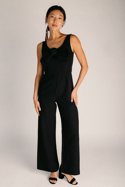 The Danna Bow Detail Jumpsuit in Black