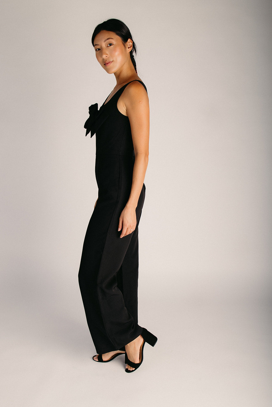 The Danna Bow Detail Jumpsuit in Black