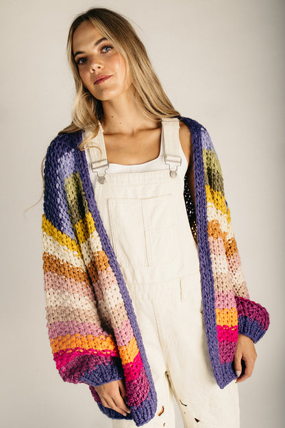 The Slader Knit Cardigan in Rainbow Multi