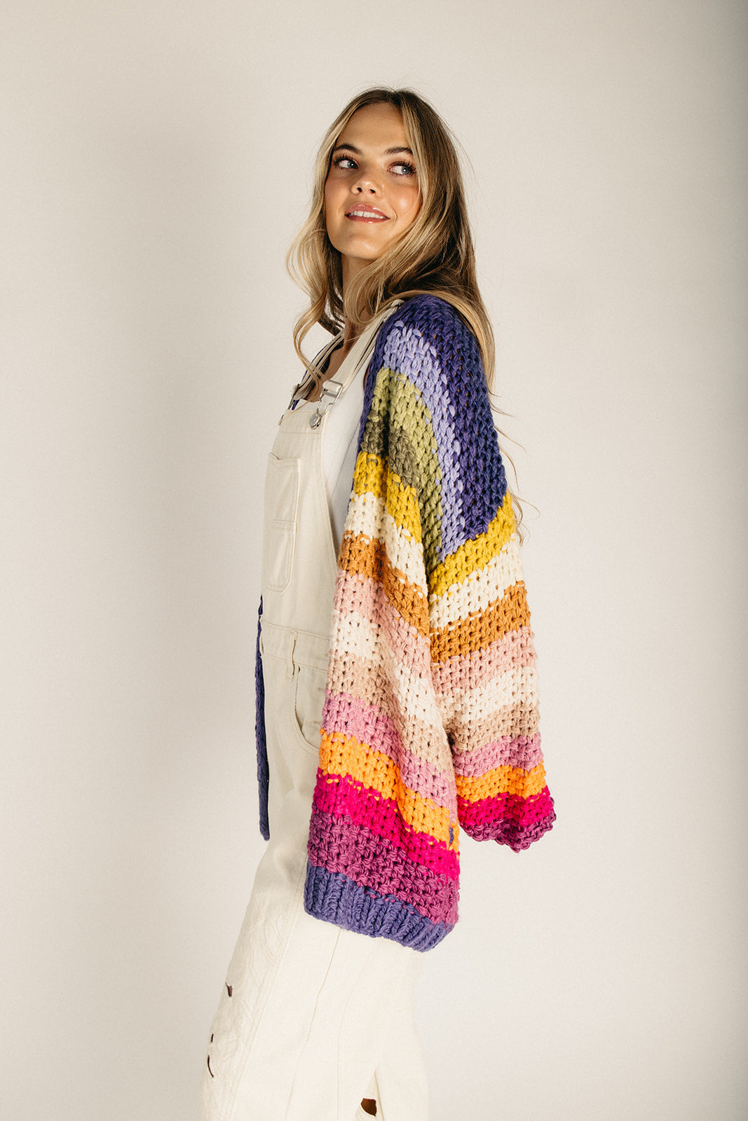 The Slader Knit Cardigan in Rainbow Multi