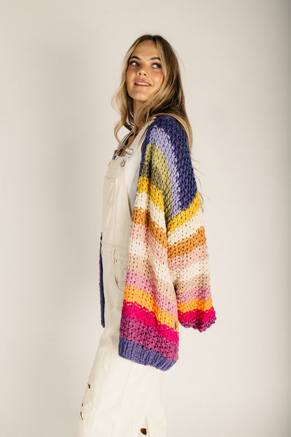 The Slader Knit Cardigan in Rainbow Multi
