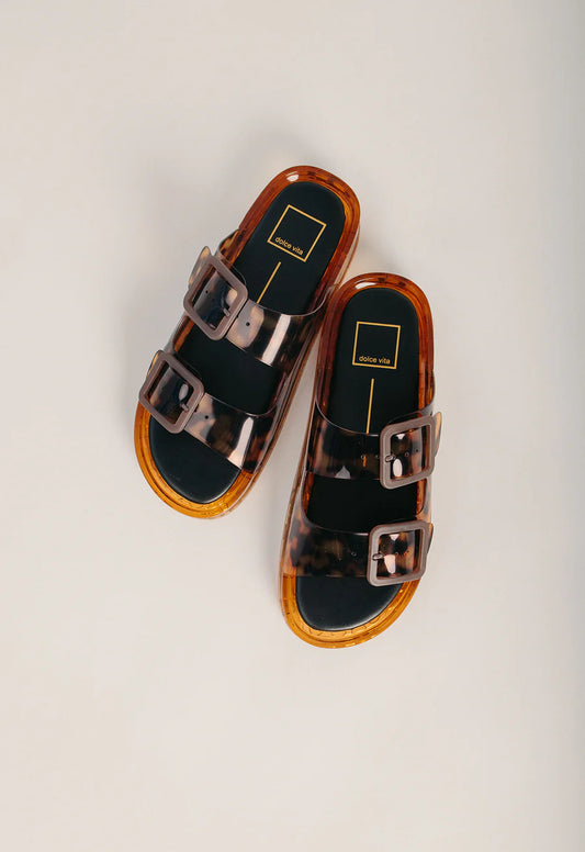 Dolce Vita: Julio Sandal in Tortoise Vinyl