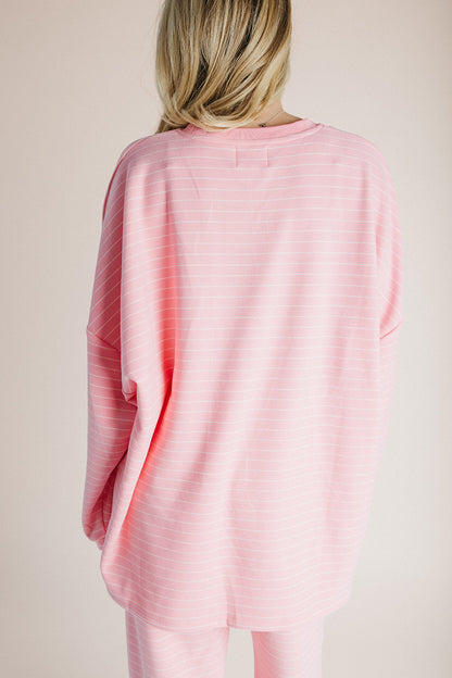 The Emery Striped Top in Pink